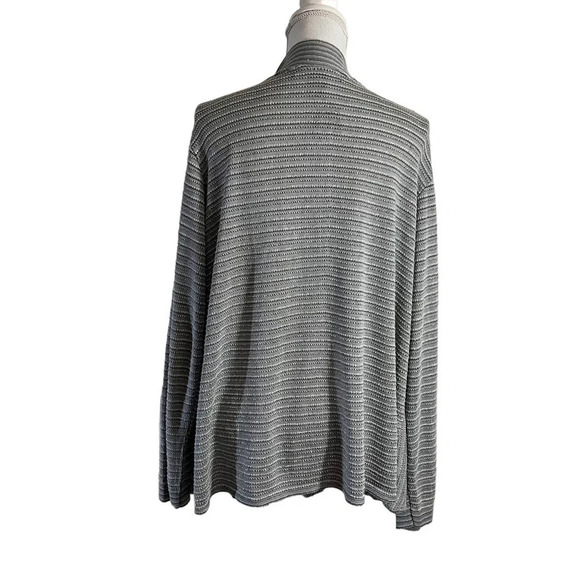Ashley Stewart NEW Metallic Pull On Shrug Cardigan Sweater 22 24 Silver Gray Top - Picture 3 of 5